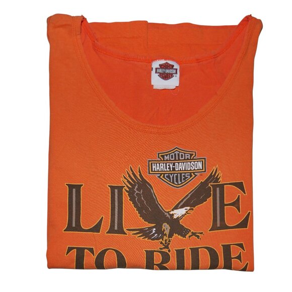 Harley Davidson Men’s Tank Top Size XL Orange Vintage Big Sky Montana 2006 - Picture 8 of 10